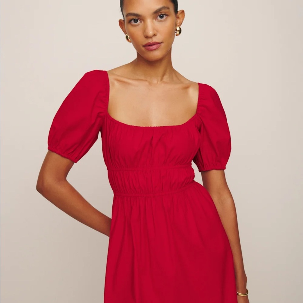 Reformation Woods Dress in Cherry